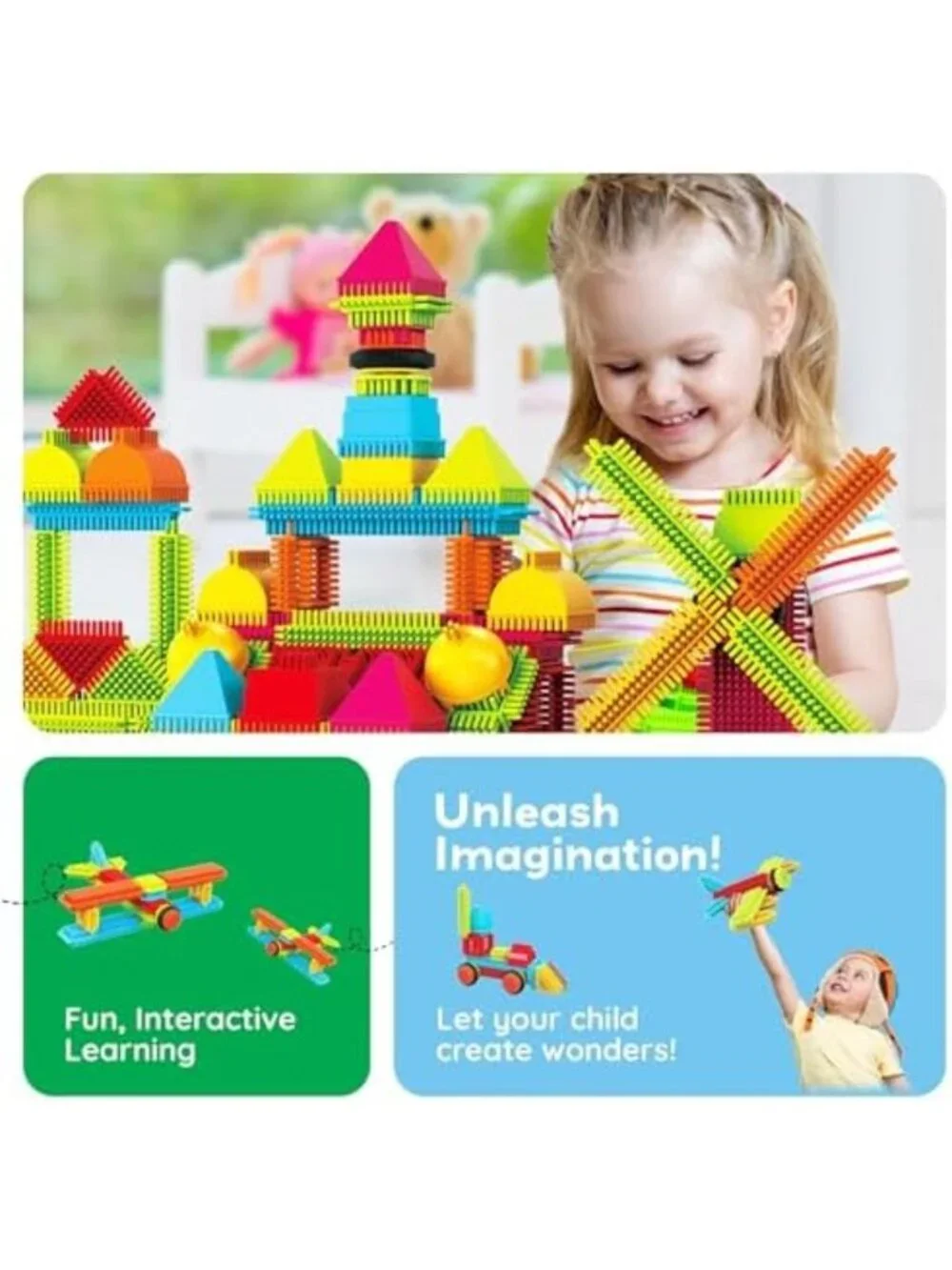120pcs Interlocking Hedgehog Building Blocks Set | STEAM Learning Toy for Kids